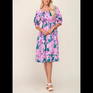 NWT Boutique Oddy small purple & green midi dress